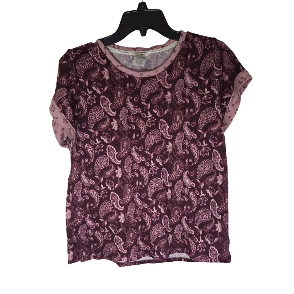 Lucky Brand Paisley Print Pajama Set Women's Size S Top Pants Lounge Sleepwear - Picture 3 of 6